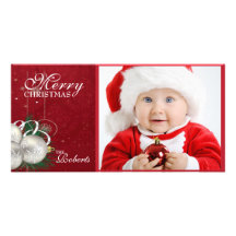 Classic, festive holiday photo card