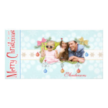 Classic, festive snowflake holiday photo card