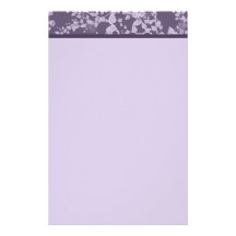Classic Floral Purple Paper Stationery