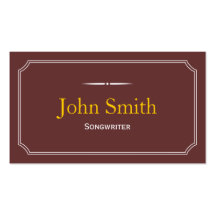 Classic Frame Brown Songwriter Business Card