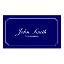Classic Frame Dark Blue Songwriter Business Card