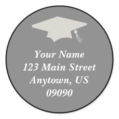 Classic Graduation Address Label (Black) by WindyCityStationery