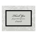 Classic Grey Sympathy Thank You Postcard