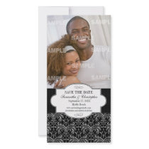 Classic Grunge Damask Save The Date Photo Card