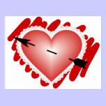 Classic Heart and Arrow postcards
