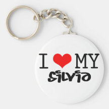 Classic "I Love My Silvia" design Keychain