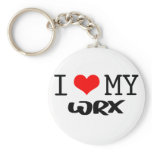 Classic "I Love My WRX" design Key Chains