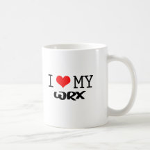 Classic "I Love My WRX" design Mug