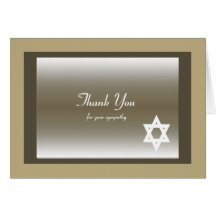 Classic Jewish Sympathy Thank You Note Card