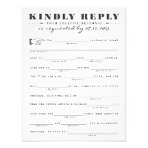 Classic Mad Libs Response Card
