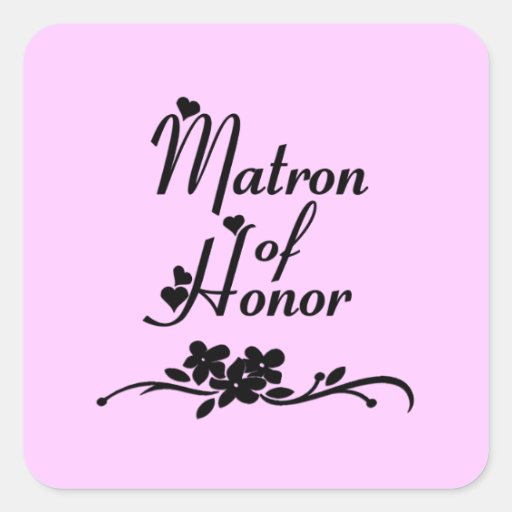 Classic Matron of Honour Square Sticker