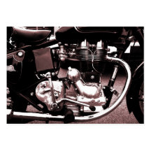 Classic Motorbike Engine, Mini Photo Card Business Card Templates