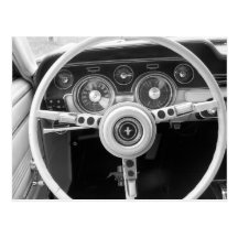 Classic Muscle Car Dashboard Postcard