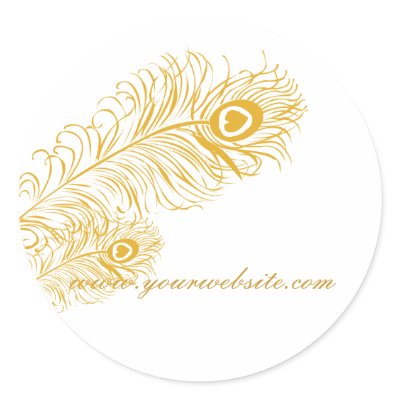 Classic Peacock Feathers Round Sticker by 911business
