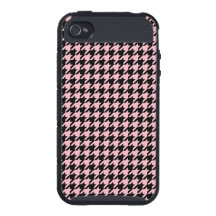 Classic Pink and Black Houndstooth Pattern