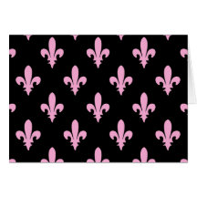 Classic Pink Fleur de lis Card