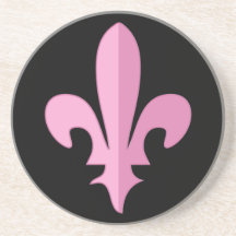 Classic Pink Fleur de lis coaster