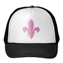 Classic Pink Fleur de lis Mesh Hats