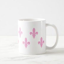 Classic Pink Fleur de lis Mugs