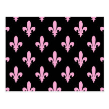 Classic Pink Fleur de lis Postcards
