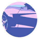 Classic Pop Art Cars Round Stickers