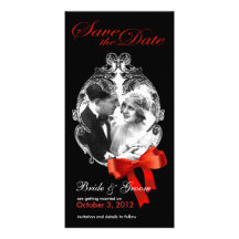 Classic Red Bow Save the Day Photo Card