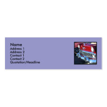 Classic red car skinny business cards