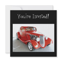 Classic Red Vintage Car -  You're Invited!