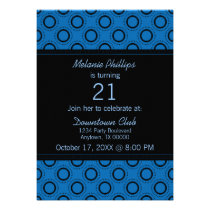 Classic Refinement 21st Birthday Party Invite invitations