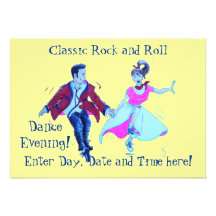 Classic Rock and Roll Dancing Invitations