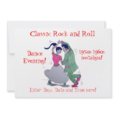 Classic Rock and Roll  Jive Dancing Invites by strictlydancefun