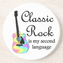 Classic Rock is my second language Drink Coasters