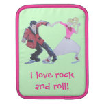 Classic Rock & Roll Jive Dancers heart shape green iPad Sleeve