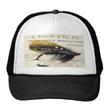 Classic Salmon Fly on card Trucker Hats
