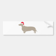 Classic Santa Doxie Dachshund Bumper Sticker