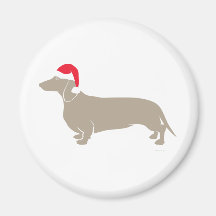 Classic Santa Doxie Dachshund Refrigerator Magnet