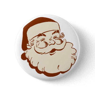 Classic Santa Pin by bwmedia