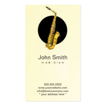 Classic Saxophone Musician Profile Card Business Cards