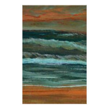 Classic Seascape Beach Decor Gifts Sea Waves Art Custom Stationery