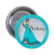 Classic Senorita in Turquoise and Silver Button