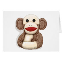 Classic Sock Monkey Greeting Cards