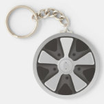 Classic sports car racing wheel used on 911 keychain