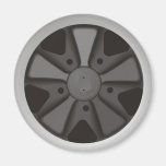 Classic sports car racing wheel used on 911 fridge magnet
