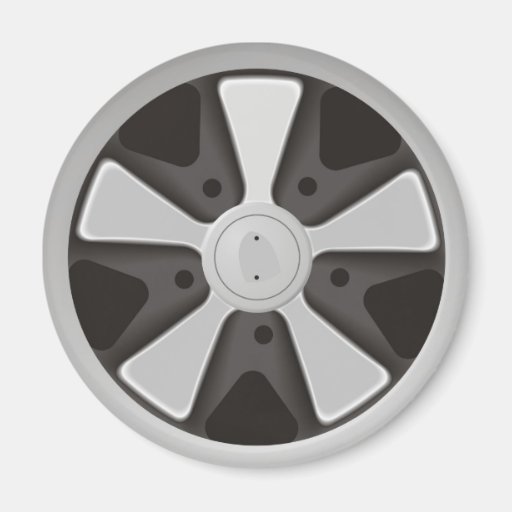 Classic sports car racing wheel used on 911 magnet