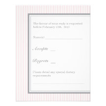 Classic Stripes RSVP (Pink) Personalized Announcement