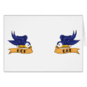 Classic Swallows With "Mom" and "Dad" Banners cards