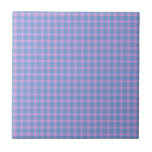 Classic tartan design pink and blue tiles