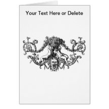 Classic Two Cherubs with Ivy and Flowers Greeting Cards