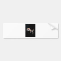 classic vintage car and 1920s style art deco lady bumper sticker