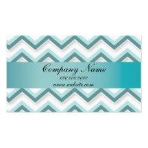 Classic White and Teal Zigzag Pocket 2013 Calendar Business Card Templates